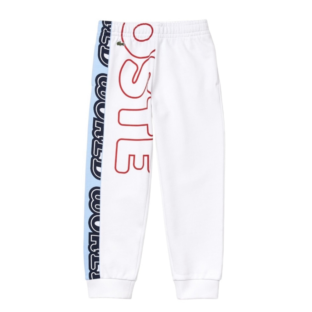 Lacoste Kids White Cotton Fleece Jogging Sweatpants Size 12